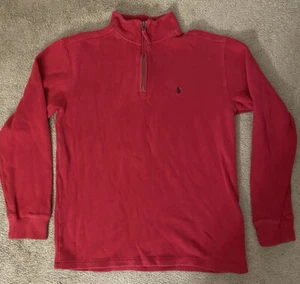 Youth Boy Ralph Lauren Long Sleeve Red Sweater Shirt 1/4 Zip Casual Size XL - Picture 1 of 5