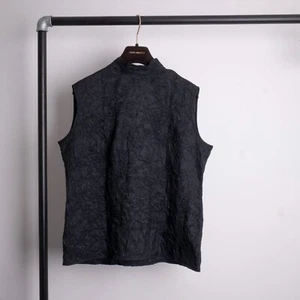 RAYURE Paris Women's Black Sleeveless Mock Neck Zip Silk T-shirt Size 42 - Picture 1 of 8