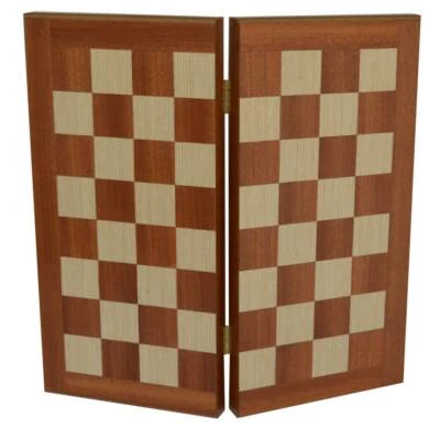 传统桃花心木 15 英寸双陆棋国际象棋套装无棋子-橄榄筹码 — 第 1/3 张图片