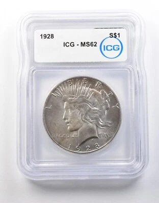 1928 Peace Silver Dollar MS62 ICG *8698 - Image 1 of 3