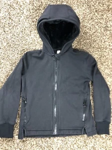 Athleta Girl Size Medium Cozy Karma Black Full Zip Hooded Fur lined Jacket - Picture 1 of 12