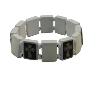 Holzarmband Kreuz weiß - Bild 1 von 1