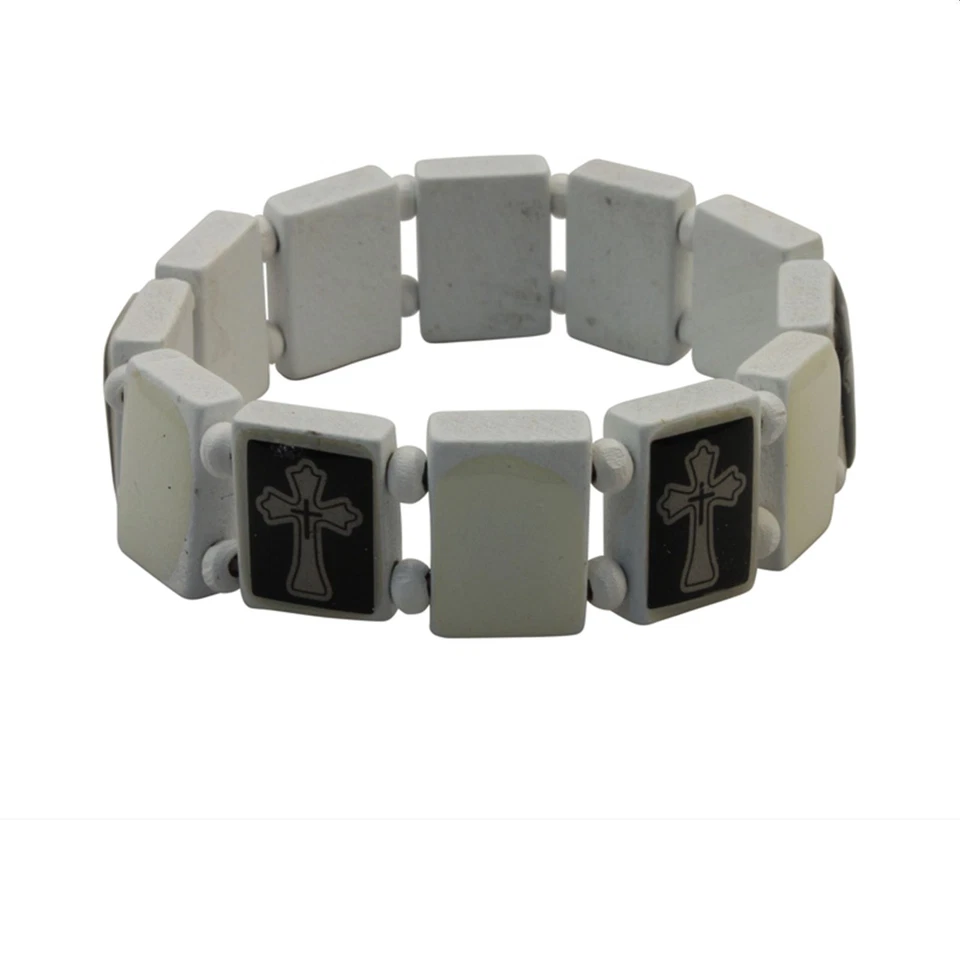 Holzarmband Kreuz weiß - Bild 1 von 1