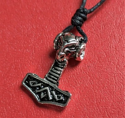 Thors Hammer Wikinger Walhalla Odin Thor Kette Anhänger Widderkopf Mjollnir neu - Bild 1 von 2