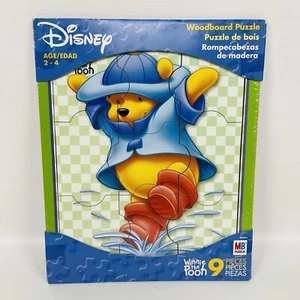 Winnie The Pooh Wood Puzzle Kids 9 Pieces Splash Raincoat Disney MB Bear - Picture 1 of 16