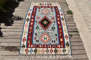 Alfombra Turca Kilim 39''x70'' Tejida a Mano Kayseri Kilim 100x180cm Alfombra Oriental 3x5 - Imagen 1 de 10