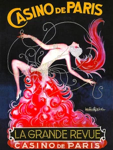 Vintage French Poster Art CANVAS PRINT Casino De Paris 24"X16" - Picture 1 of 1