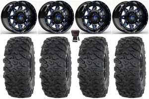 Fuel Lethal 15" Wheels Blue 32" Roctane T4 Tires Kawasaki Mule Pro FXT KRX / - Picture 1 of 4