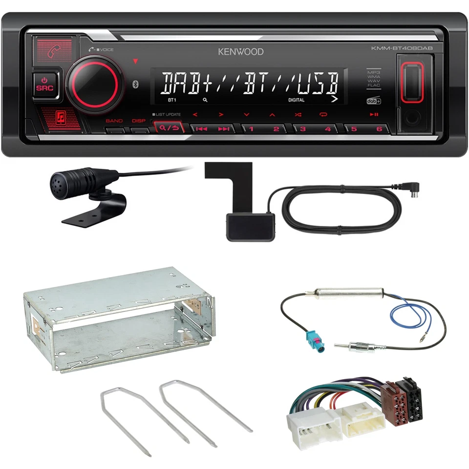 Kenwood KMM-BT408DAB 1-DIN Autoradio DAB USB BT Android Rot