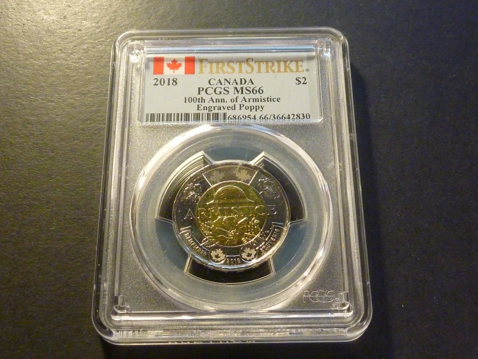 GEM: 2018 Armistice First Strike $2 PCGS MS-66 - Image 1 of 4