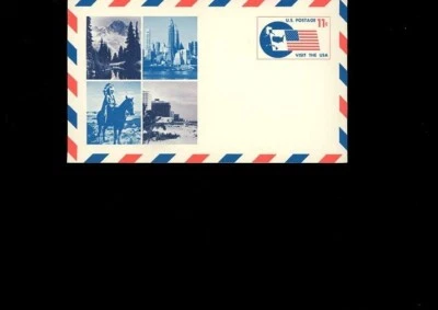11 CENTS 1966 UNITED STATES AIRMAIL POSTAL CARD #UXC5 VISIT THE USA 1 - Image 1 of 2