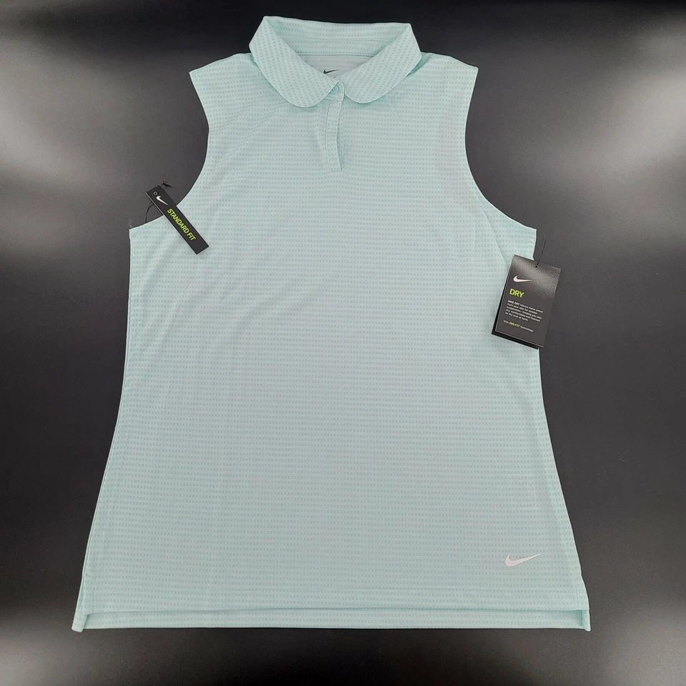 Nike Women's Dri-fit Printed Fairway Sleeveless Golf Polo Shirt Medium M Ci9809