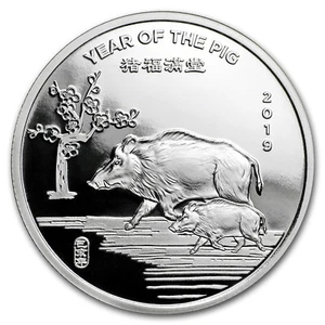 1/2 oz Silver Round - APMEX (2019 Year of the Pig) - Picture 1 of 2