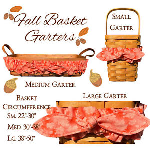 Fall Basket Garters for Longaberger Collectors S-M-Lg, leaves and acorn print
