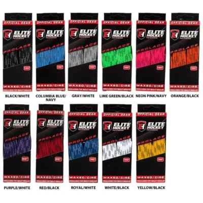 Elite Hockey Prolace Waxed Hockey Skate Laces | Wax Lace Black Yellow White