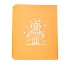 Pen + Gear Two Pocket Poly Folder, 3 Count, Orange W/Silver Robot. NEW!