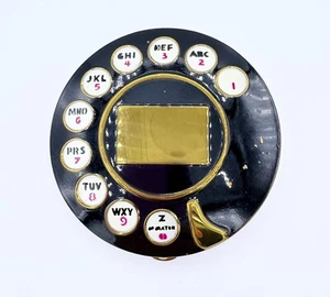 Vintage Schiaparelli Salvador Dali Black Enamel Telephone Dial Powder Compact - Picture 1 of 8