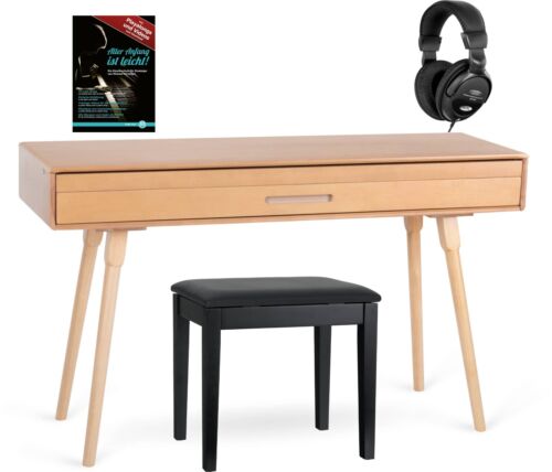 88 Tasten Digital Piano Set Design Holz Tisch Hocker Kopfhörer Schule Eiche hell