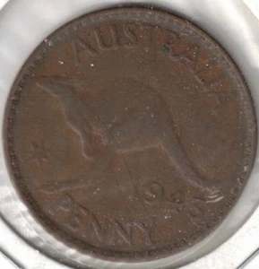 1943-Y. ¡Centavo circulado Australia KGV1 y moneda canguro! #2 - Imagen 1 de 2