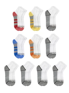 Fruit of the Loom Boys No Show Athletic Socks-White - Size M 9-2.5 (Pack of 10) - Picture 1 of 4