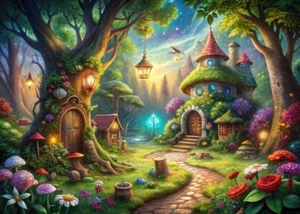 7x5ft Enchanted Forest Backdrop Fairy Garden Backdrop Fairy Birthday Backgrou... - Picture 1 of 6