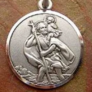 Sterling Silver 925 Medal St Christopher Pendant, Made in Italy - Picture 1 of 5