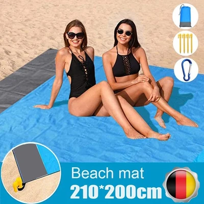 MARKENLOS Picknickdecke Strandmatte Sandfrei Stranddecke Picknick Decke 200x200 Matte Reto