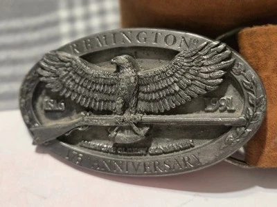 Fivela de cinto de estanho Remington Arms 175º aniversário com feito sob medida macio... - Imagem 1 de 4