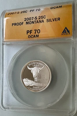 2007-S Montana Silver State Quarter ANACS PF 70 DCAM - Image 1 of 2