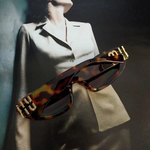 MIU MIU Kacamata Wanita Cat eye 6149 Tortoise Designer Sunglasses Made in Italy - Picture 1 of 6
