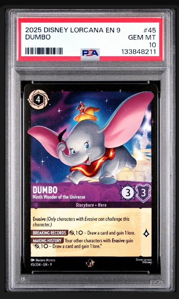 2025 Disney Lorcana Fabled Dumbo EN 9 Ninth Wonder ❄️ PSA 10 Gem Mint 🔥 - Bild 1 von 1