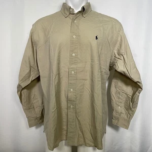 Ralph Lauren Blake Khaki Button Down Long Sleeve Shirt Men's LARGE - Picture 1 of 14