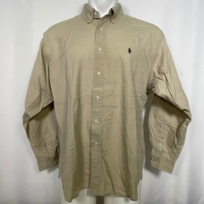 Ralph Lauren Blake Khaki Button Down Long Sleeve Shirt Men's LARGE - Image 1 of 4