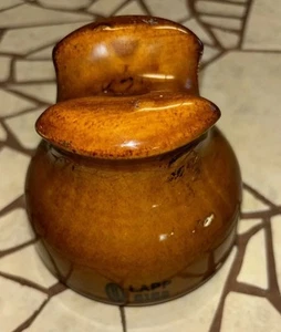 Vintage 1932 Amber Brown Porcelain Insulator MARKED LAPP - Picture 1 of 2