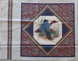 Vintage ~ #2 ~ "Bunte Stockente" ~ Baumwollstoff Panel ~ 15,25"x15,5" - Bild 1 von 4