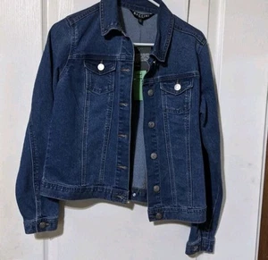 NEW Baccini Denim Jean Jacket Button Front Womens Sz PS Long Sleeve Medium Wash - Picture 1 of 5