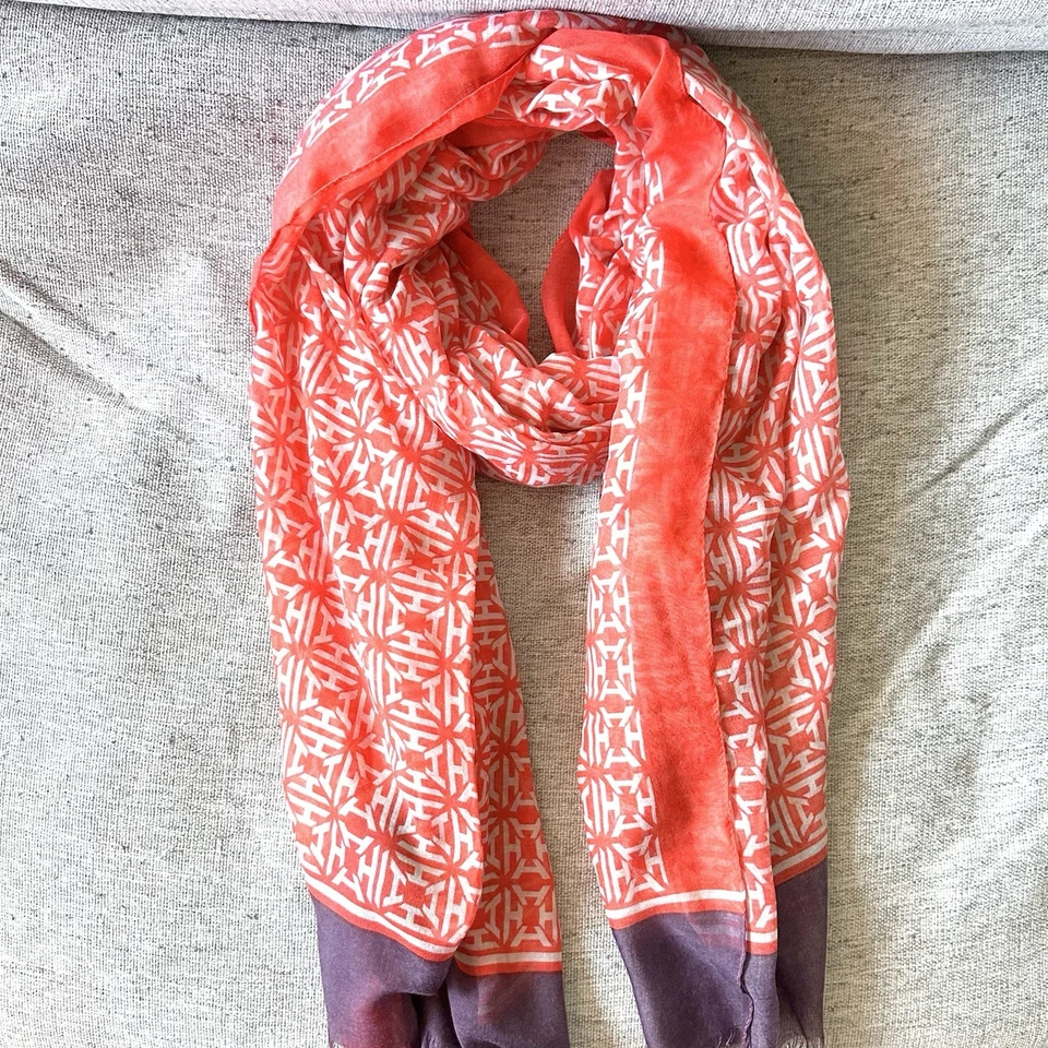 Индия Hicks наследия монограмма шарф мак красный шаль саронг - Изображение 1 из 4