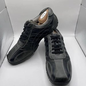 STEVE MADDEN Brakker Men Size 10.5 Leather Black Grey Lace Up Oxfords City Walk - Picture 1 of 15