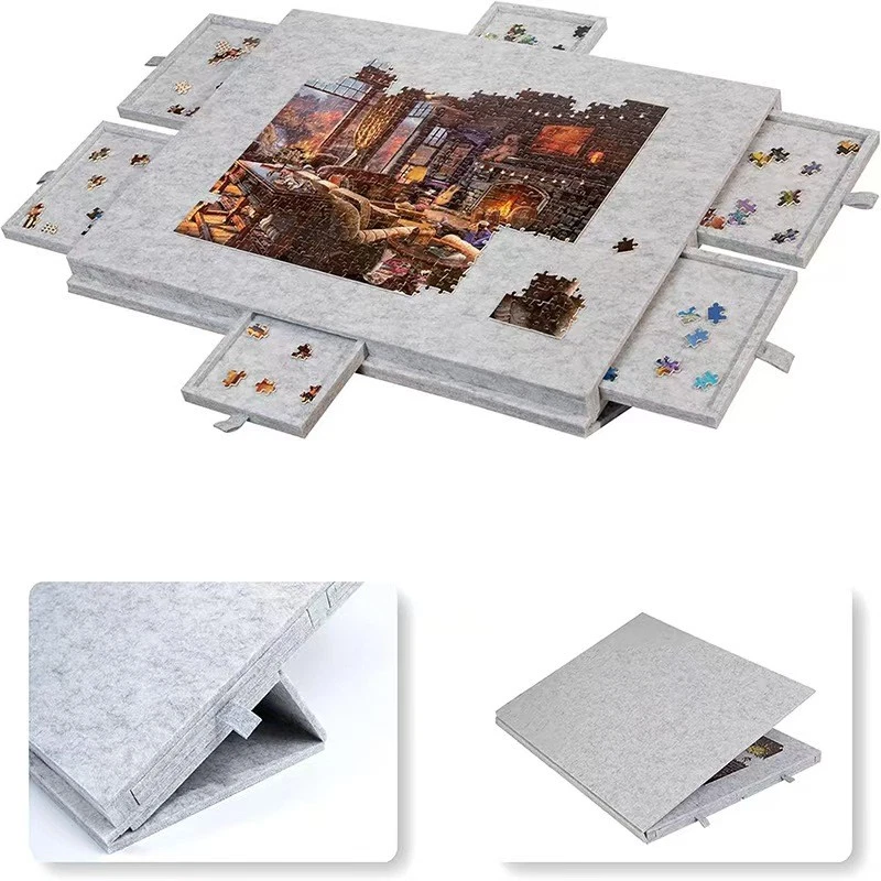 Tiltable Felt Puzzle Board with Adjustable Height -Lightweight Storage Organizer - Image 1 of 4