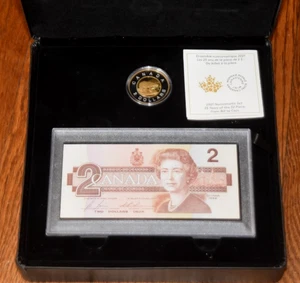 Canada 2021 $2 1-oz Proof Coin & Banknote Set 25th Anniversary Silver Gilt - Picture 1 of 4