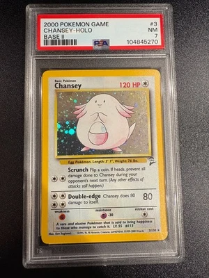 Graded PSA 7 Chansey 003/130 Base Set 2 Holo - Image 1 of 2