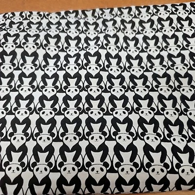 2 Yd Panda Jersey Knit Fabric Fun Casual Rib Knit Children Wear   - Image 1 of 2