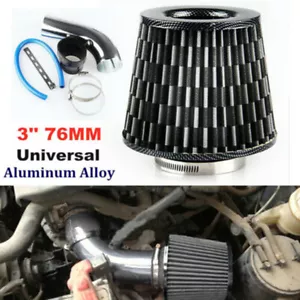 3" 76mm Aluminum Alloy Car Truck Air Intake Pipe+Cold Air Intake Filter+Clamp - Bild 1 von 12