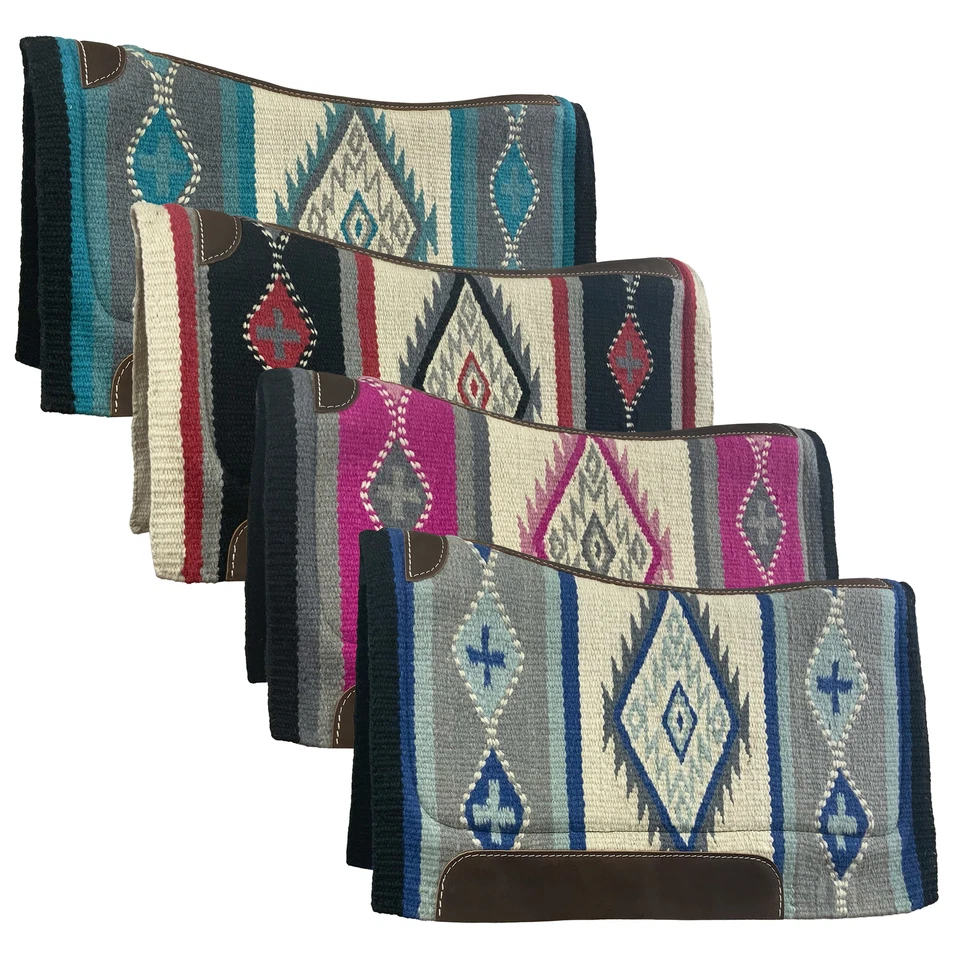 Showman 32" x 34" Navajo Diamond Wool Top Memory Felt Bottom Saddle Pad - Image 1 of 1