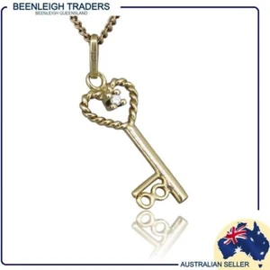 Yellow Gold DIAMOND SET 18th BIRTHDAY KEY CHARM Guaranteed Genuine 9ct / 9k Gold - Picture 1 of 11