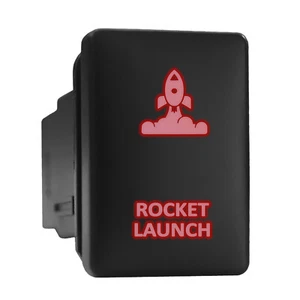 ROCKET LAUNCH Red Backlit Short Push Button 1.28"x 0.87" (Fit: Toyota) - Picture 1 of 6
