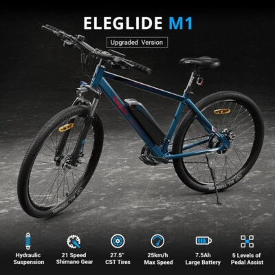 Bicicleta Urbana Eléctrica Eleglide M1 27,5 Pulgadas 36V Batería Intercambiable 250W Motor Bicicleta Eléctrica