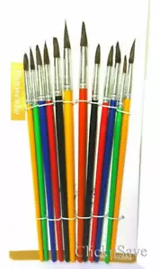 12 Artists Fine Detail Brush Set Model Maker Paint Brushes Colorful Bars - Picture 1 of 1