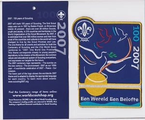 100 Años de Exploración Mundial - HOLANDESES/HOLANDESES SCOUTS 1 Mundo 1 Promesa Backpatch - Imagen 1 de 2