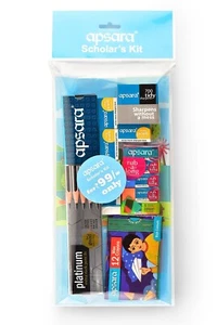 Apsara Scholars Kit With Pencil Eraser Sharpener Scale back to school Party Kit - Picture 1 of 6